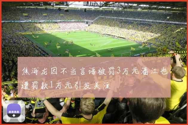 焦海龙因不当言语被罚3万元潘江也遭罚款1万元引发关注